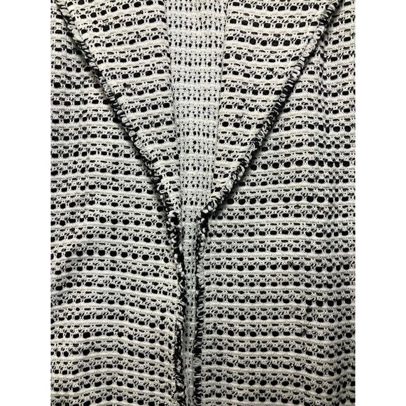 St. John Boutiques Ivory Black Boucle Knit Open-Front Jacket Size 14 - Picture 6 of 9